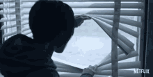 Peeking Looking Through Window GIF - Peeking Looking Through Window Blinds GIFs