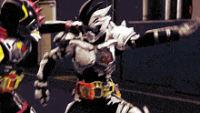 a cartoon character is fighting another character with a belt that says ' t.t. ' on it