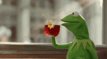 Kermit Sips Tea GIF - Kermit Sips Tea Sipping My Tea GIFs
