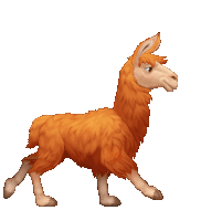 a cartoon drawing of a llama running with a white background