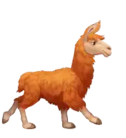 a cartoon drawing of a llama running with a white background