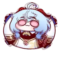 a pixel art drawing of a girl with blue hair and a beard