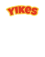 a cartoon character with a ponytail and the word yikes in the background