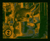 a pixelated image of a pikachu with a circle with the letter z in it