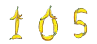 the numbers 105 are made out of bananas on a white background