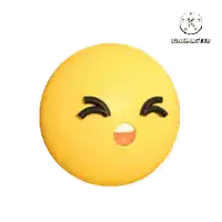 a yellow smiley face with black eyes and a red heart on its nose