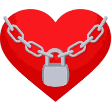 heart with padlock and chain heart joypixels padlock chain