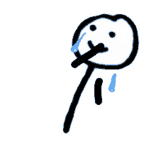 a drawing of a stick figure with a tear coming out of his nose