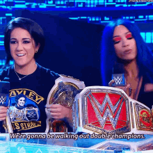 Sasha Banks Were Gonna Be Walking Out Double Champions GIF - Sasha Banks Were Gonna Be Walking Out Double Champions Bayley GIFs
