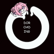 a white circle with dor oad ing on it