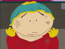 a cartoon character with a blue hat and yellow ears
