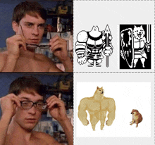 Glasses Meme GIF - Glasses Meme Swole Doge Vs Cheems GIFs