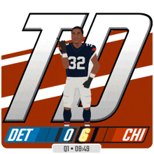 an illustration of a football player with the number 32