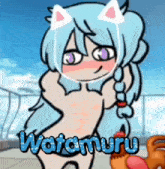 a picture of a naked anime girl with the name watamuru on it