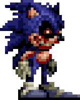 a pixel art of a sonic the hedgehog with a mask on his face