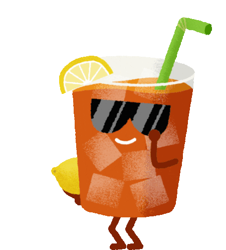 Ice Tea Spins Lemon And Adjust Sunglasses Sticker - Caffeine Rush Iced Tea Lemon Stickers