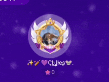 a purple background with a badge that says " styles " on it