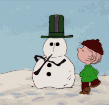 Lionel + Snowman GIF - Snowman Peanuts Snoopy GIFs