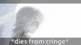 a picture of a girl with the words `` dies from the cringe '' written on it .