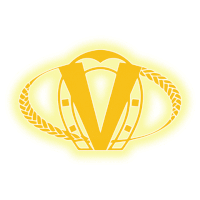 a purple letter v is surrounded by wheat ears