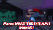 a cartoon of mario asking what the fx is