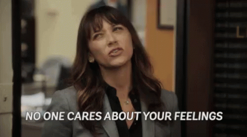 When People Start To Get Emotional GIF - Rashida Jones No One Cares Feelings GIFs