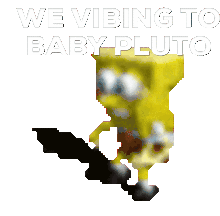 Baby Pluto Vibing Sticker - Baby Pluto Vibing Spongebob Dance Stickers
