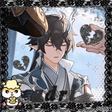 a picture of a person holding a broken heart next to a picture of a hamster that says picmix on it