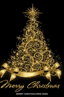 Merry Christmas Gold Tree GIF - Merry Christmas Gold Tree Golden Christmas Three GIFs