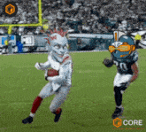 a cartoon of a football player wearing a jersey with the number 20 on it