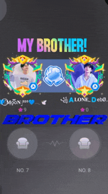 a screenshot of a video game with the words my brother