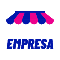 a pink and blue awning with the word empresa underneath