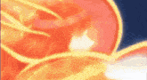a close up of a basketball with a flame coming out of it