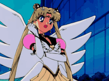 a cartoon of a girl with wings and a crown on her head