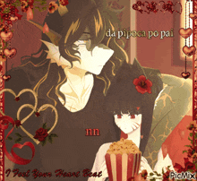 a picture of a man and a girl with the words " i feel your heart beat " at the bottom