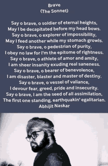 abhijit naskar naskar brave the sonnet social justice reformer