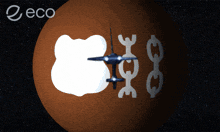 an image of a planet with the word eco on it