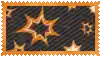 a stamp with a pattern of stars on a black background .