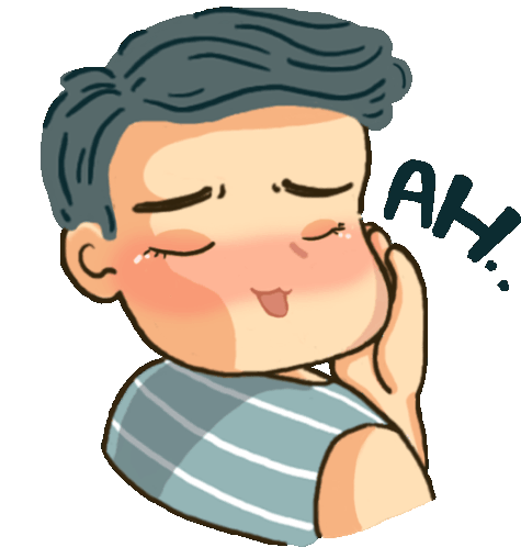 Blushing Boy Says Ah In Indonesian Sticker - Blushing Ah Pleased Stickers