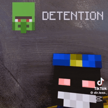a video of a zombie and a police officer has the word detention on the bottom