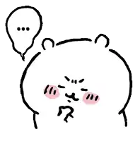 a cartoon drawing of a bear with a speech bubble above its head .