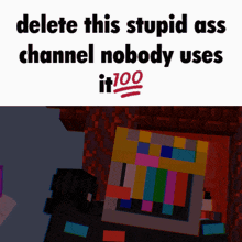 a screenshot of a video game that says delete this stupid ass channel nobody uses it