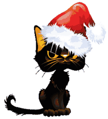 boldog kar%C3%A1csonyt grumpy cat black cat santa hat