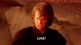 anakin saying liar on big red dot called mustafar