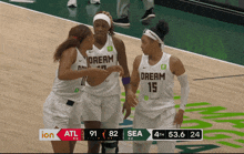 a basketball game between dream and sea with a score of 4 to 24