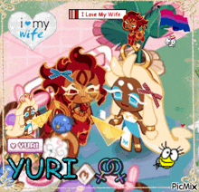 i love my wife yuri is written on the bottom of a picture