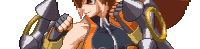 a pixel art of a man with a gun