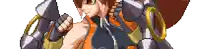 a pixel art of a man with a gun
