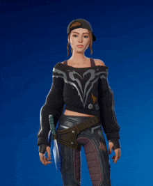 a video game character with hearts coming out of her eyes
