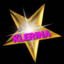 a gold star with the name klerina written on it